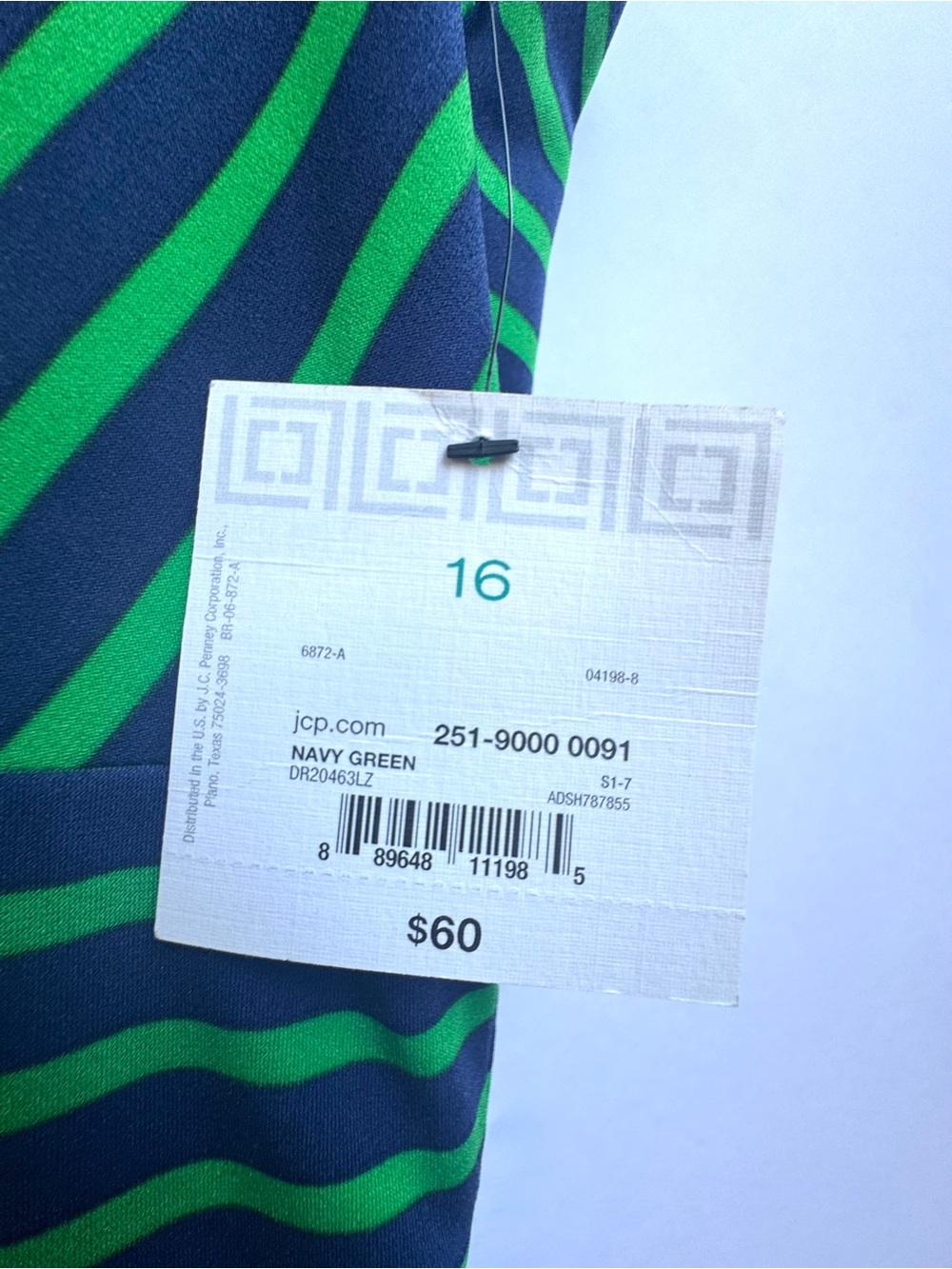 NWT Liz Claiborne Striped Keyhole Fit-and-Flare Midi Dress – Size 16 - Picture 15 of 16